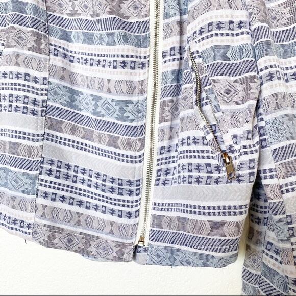 Under Skies Aztec Print Cotton Moto Jacket Size Large - Picture 5 of 8
